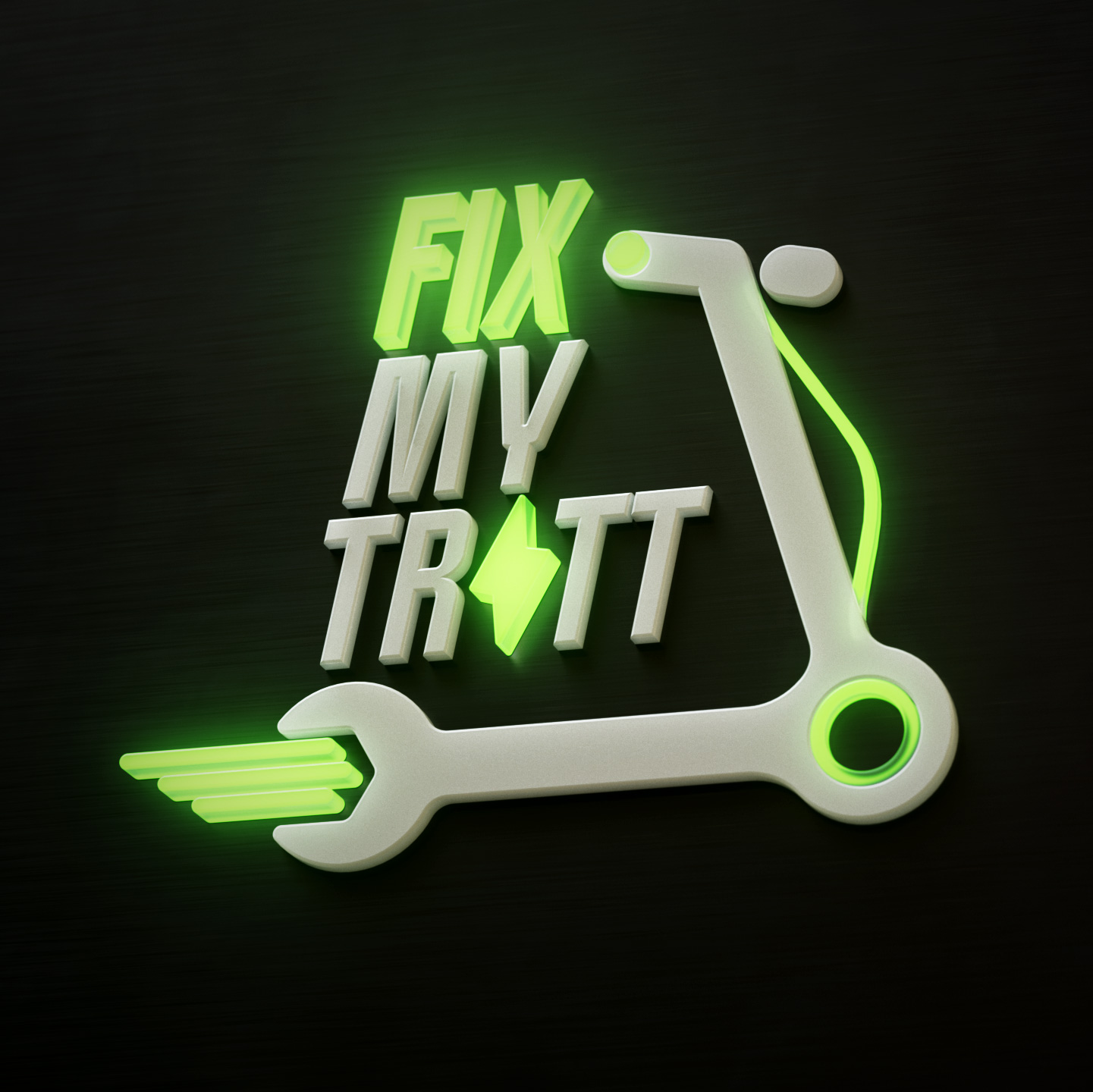 logo de fix my troot en 3d et lumineux
