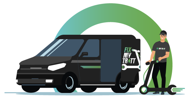 Illustration de la camionnette de livraison FIX MY TROTT